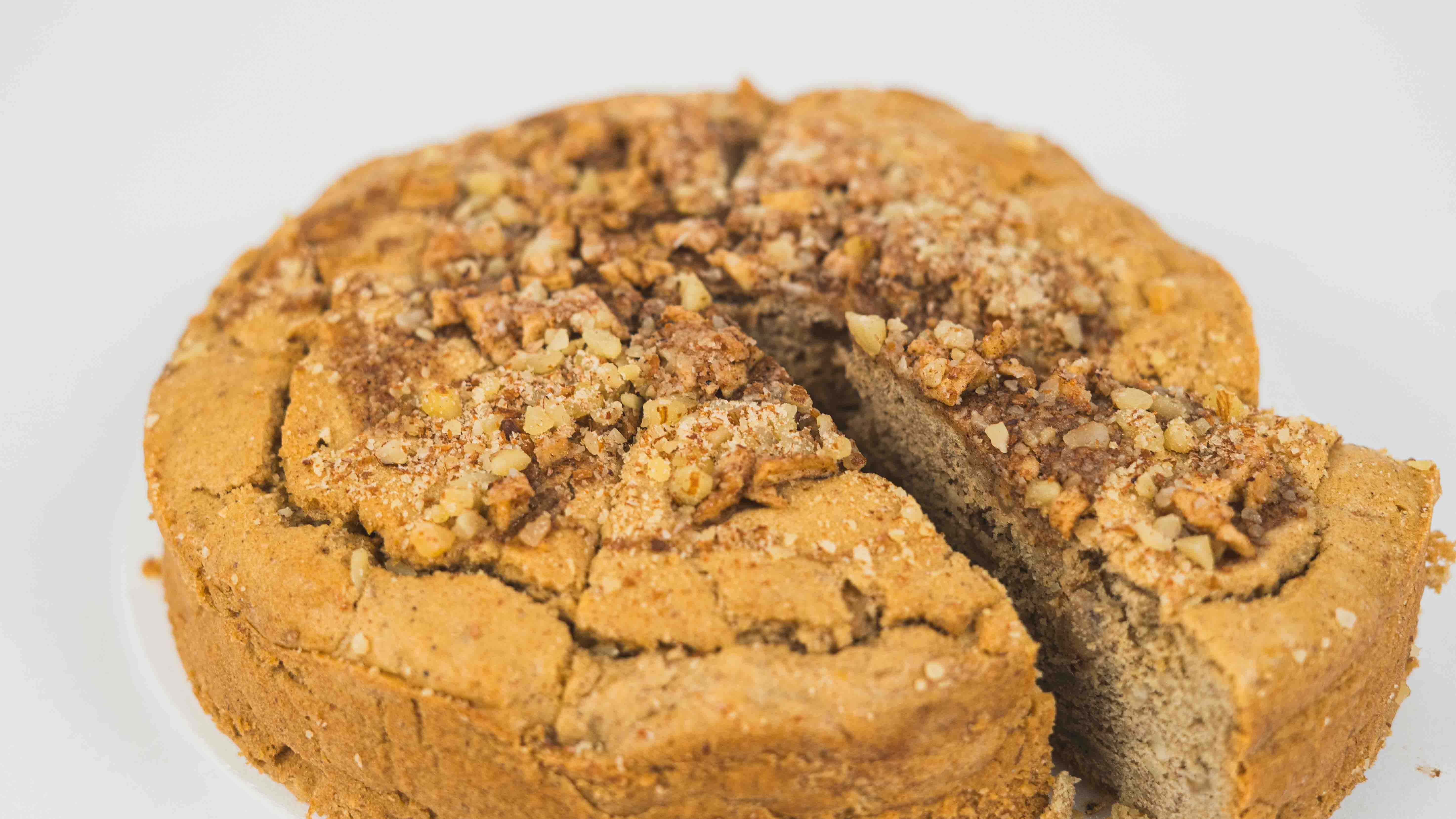 Torta de Manzana con Canela y Almendras – Baja en Azúcar, Endulzada con Stevia