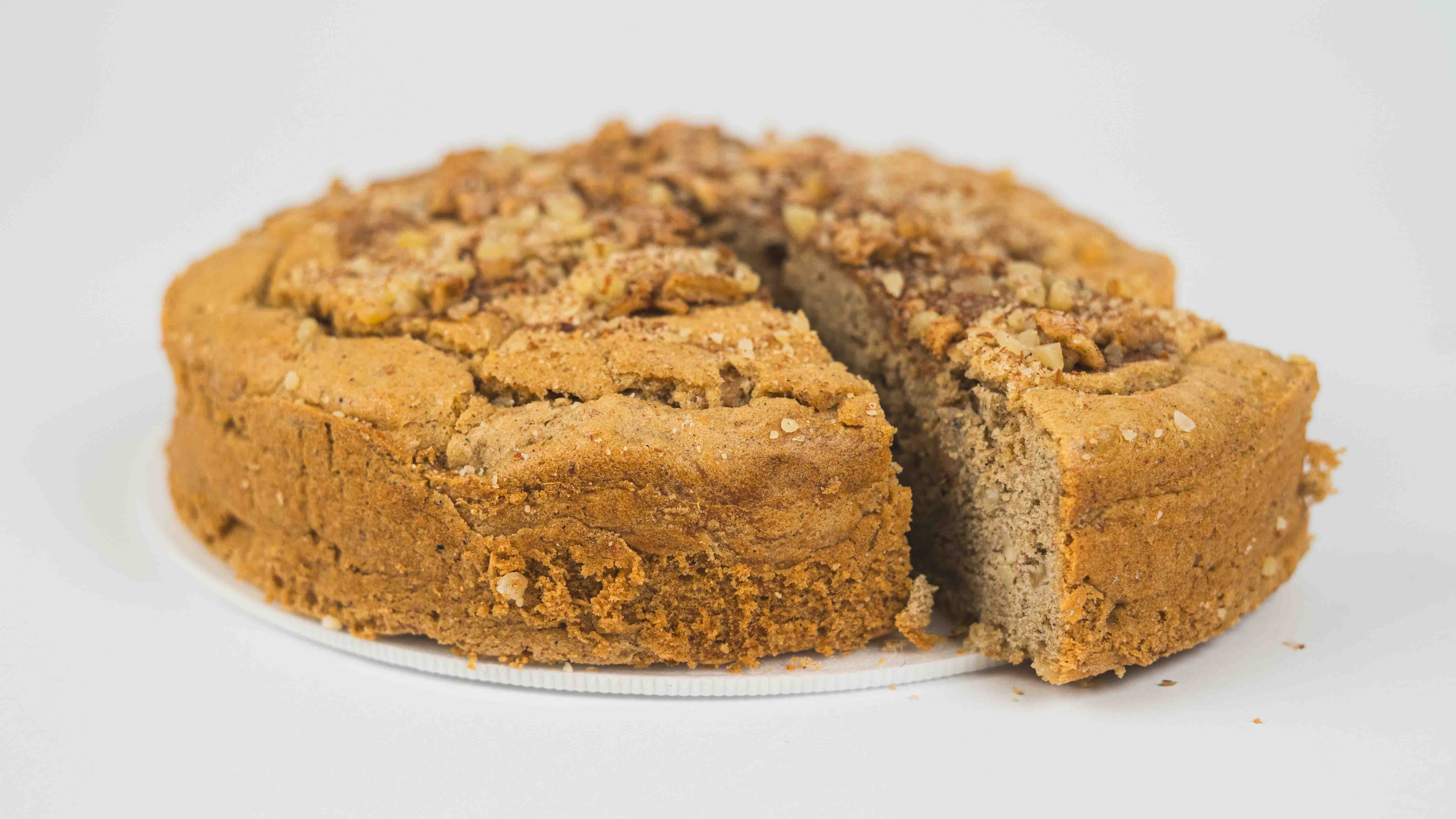 Torta de Manzana con Canela y Almendras – Baja en Azúcar, Endulzada con Stevia