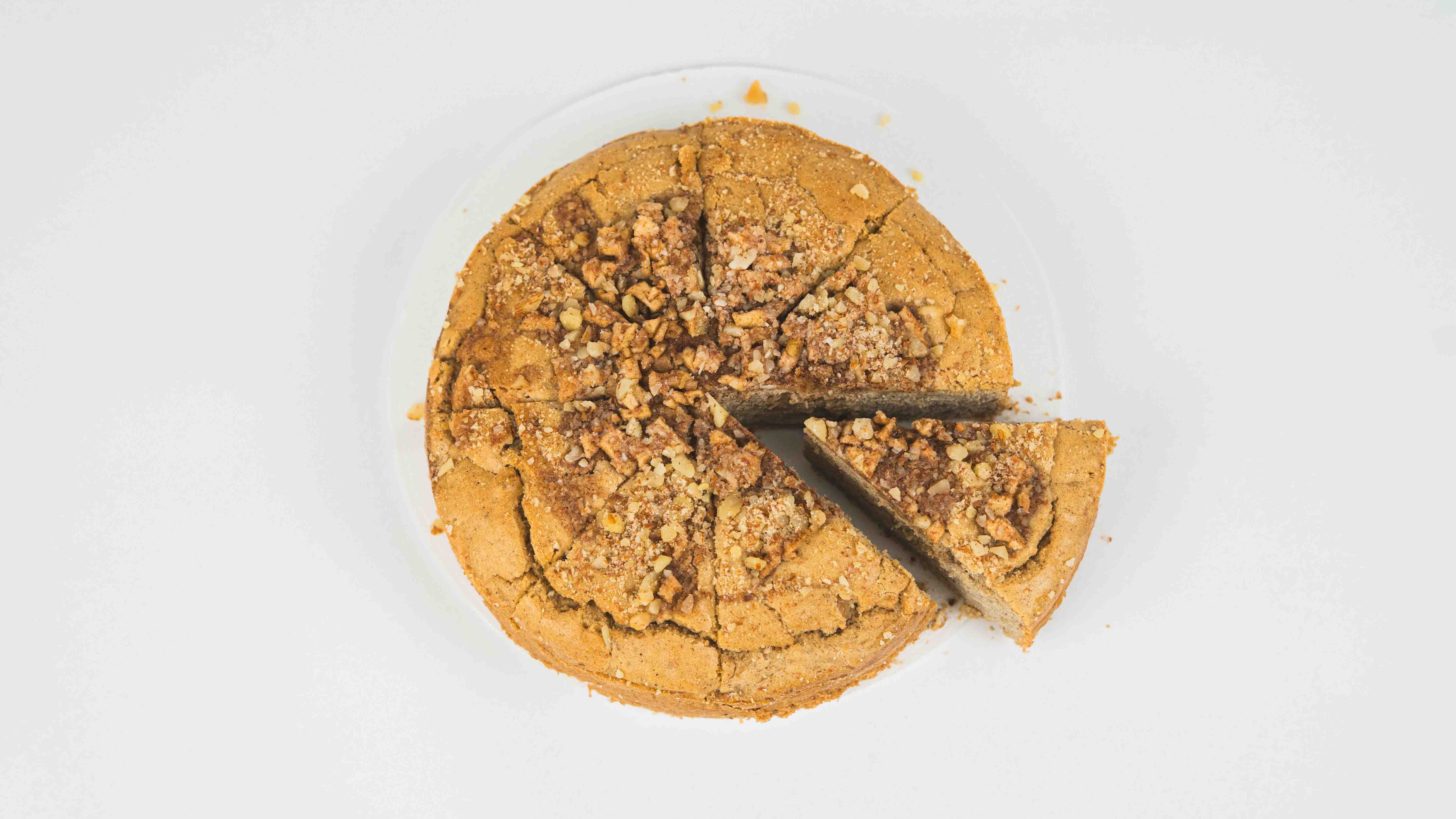 Torta de Manzana con Canela y Almendras – Baja en Azúcar, Endulzada con Stevia